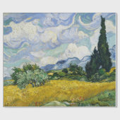 Van Gogh Wheat Field Cypresses Painting Geschenkpapier (Flach)