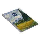 Van Gogh Wheat Field mit Cypressen Art Monogram Notizblock (Rechte Seite)