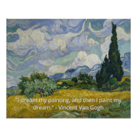 Van Gogh Wheat Field mit Cypressen Art Zitat