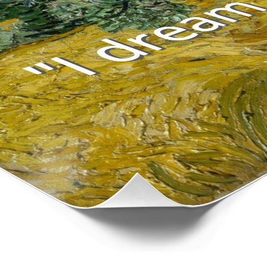 Van Gogh Wheat Field mit Cypressen Art Zitat Poster (Ecke)