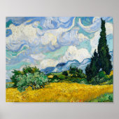 Van Gogh Wheat Field mit Cypressen Landschaft Poster (Vorne)