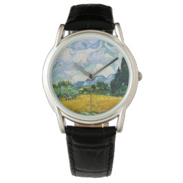 Van Gogh Wheat Field mit Zypressen. Impressionismu Armbanduhr