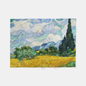 Van Gogh Wheat Field mit Zypressen. Impressionismu Fleecedecke (Vorderseite (Horizontal))