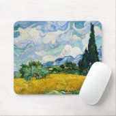 Van Gogh Wheat Field mit Zypressen. Impressionismu Mousepad (Mit Mouse)