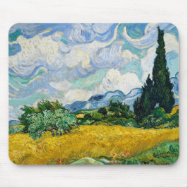 Van Gogh Wheat Field mit Zypressen. Impressionismu Mousepad