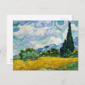 Van Gogh Wheat Field mit Zypressen. Impressionismu Postkarte (Vorne/Hinten)