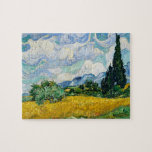 Van Gogh Wheat Field mit Zypressen. Impressionismu Puzzle<br><div class="desc">Van Gogh "Weizenfeld mit Zypressen" Puzzle.</div>