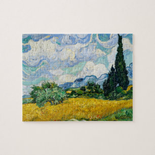 Van Gogh Wheat Field mit Zypressen. Impressionismu Puzzle