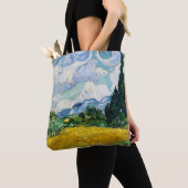 Van Gogh Wheat Field mit Zypressen. Impressionismu Tasche (Von Nahem)
