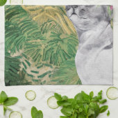 Van Gogh Wheat Field und Extravagante Katze Geschirrtuch (Gefaltet)