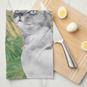 Van Gogh Wheat Field und Extravagante Katze Geschirrtuch (Viertel Falte)