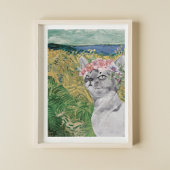 Van Gogh Wheat Field und Extravagante Katze Poster