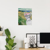 Van Gogh Wheat Field und Extravagante Katze Poster (Heimbüro)