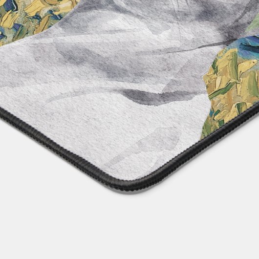 Van Gogh Wheat Field und Extravagante Katze Schreibtischunterlage (Ecke)