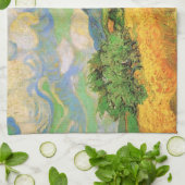 Van Gogh Wheat Field w Cypressen bei Haute Galline Geschirrtuch (Gefaltet)