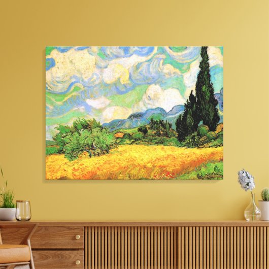 Van Gogh Wheat Field w Cypressen bei Haute Galline Leinwanddruck (Insitu (Wohnzimmer))