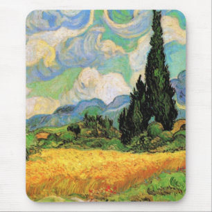 Van Gogh Wheat Field w Cypressen bei Haute Galline Mousepad