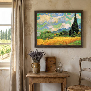Van Gogh Wheat Field w Cypressen bei Haute Galline Poster