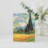 Van Gogh Wheat Field w Cypressen bei Haute Galline Postkarte (Stehend Vorderseite)