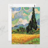 Van Gogh Wheat Field w Cypressen bei Haute Galline Postkarte (Vorne/Hinten)