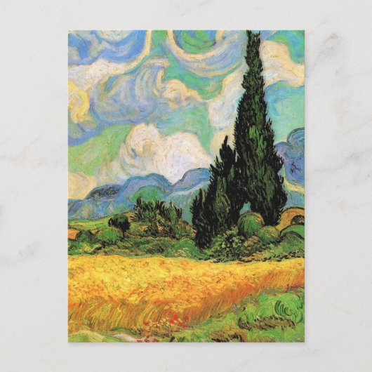 Van Gogh Wheat Field w Cypressen bei Haute Galline Postkarte (Vorderseite)