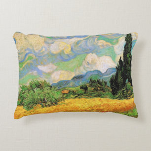 Van Gogh Wheat Field w Cypressen bei Haute Galline Zierkissen