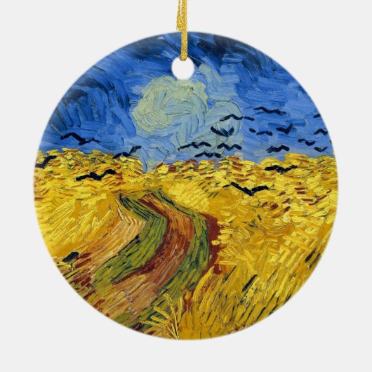 Van Gogh Wheat Fields Berühmter Impressionismus Keramik Ornament (Hinten)