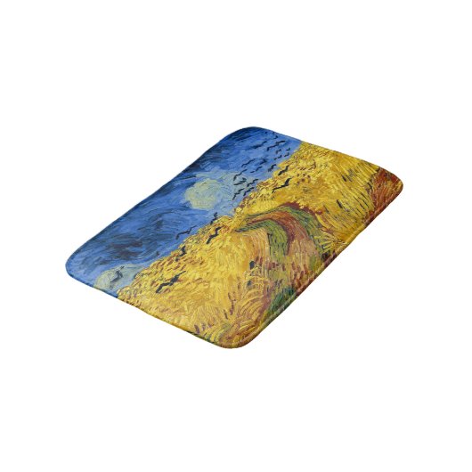 Van Gogh Wheat Fields impressionistisches Gemälde Badematte (Schrägansicht)