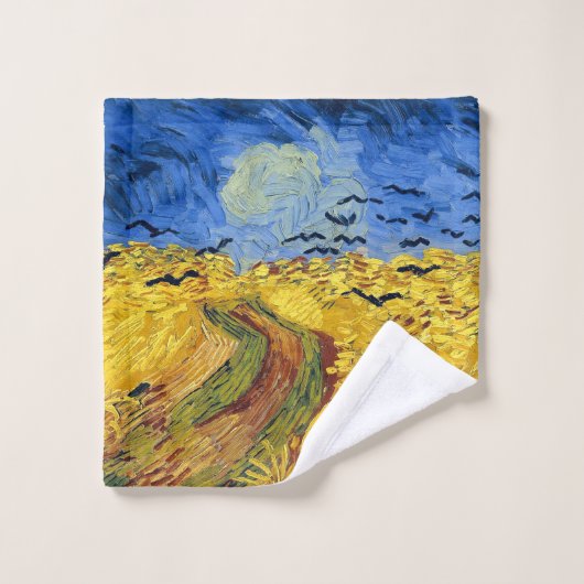 Van Gogh Wheat Fields impressionistisches Gemälde Badhandtuch Set (Waschlappen)