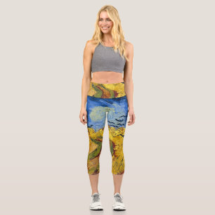 Van Gogh Wheat Fields impressionistisches Gemälde Capri Leggings