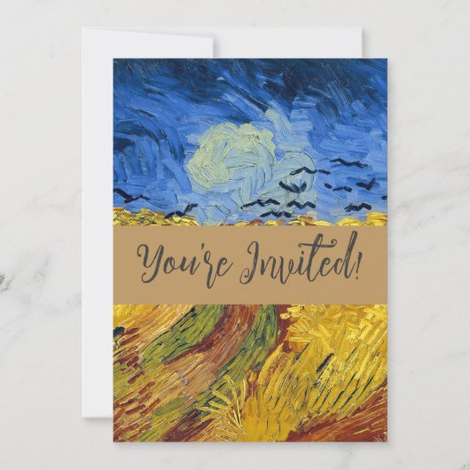 Van Gogh Wheat Fields impressionistisches Gemälde Einladung (Vorderseite)