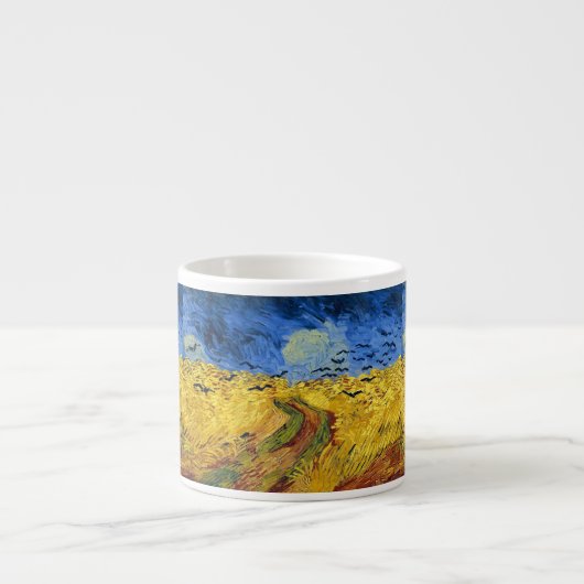 Van Gogh Wheat Fields impressionistisches Gemälde Espressotasse (Vorderseite)