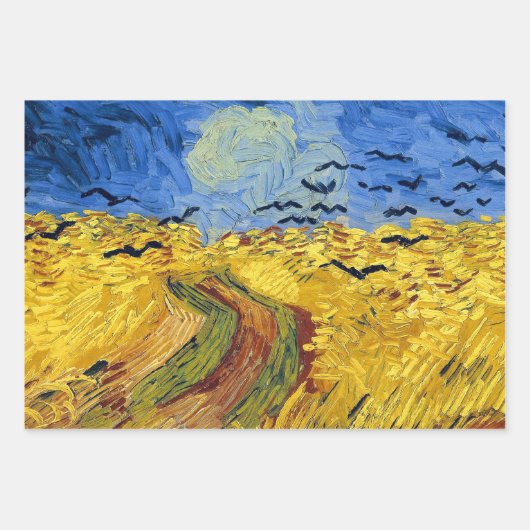 Van Gogh Wheat Fields impressionistisches Gemälde Geschenkpapier Set (Vorderseite)