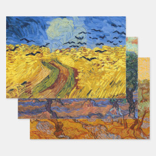 Van Gogh Wheat Fields impressionistisches Gemälde Geschenkpapier Set