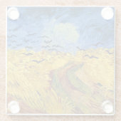 Van Gogh Wheat Fields impressionistisches Gemälde Glasuntersetzer (Rückseite)