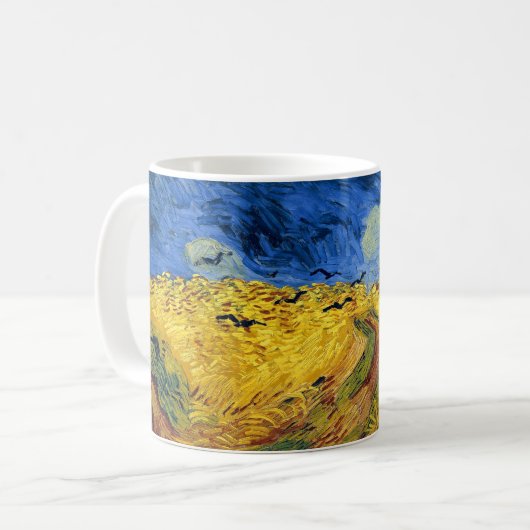 Van Gogh Wheat Fields impressionistisches Gemälde Kaffeetasse (Vorderseite Links)