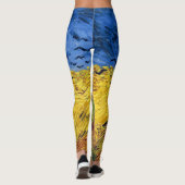 Van Gogh Wheat Fields impressionistisches Gemälde Leggings (Rückseite)