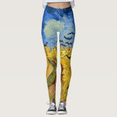 Van Gogh Wheat Fields impressionistisches Gemälde Leggings (Vorderseite)
