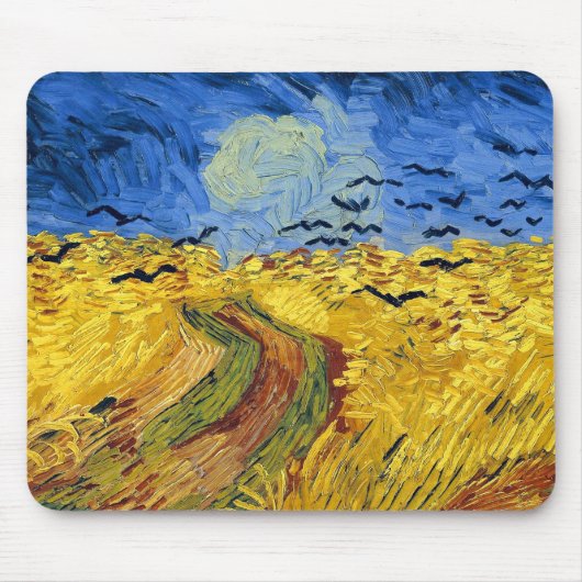 Van Gogh Wheat Fields impressionistisches Gemälde Mousepad (Vorne)