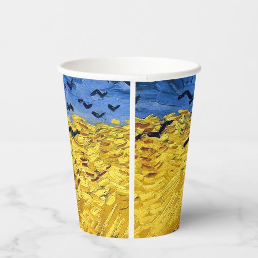 Van Gogh Wheat Fields impressionistisches Gemälde Pappbecher (Rechts)