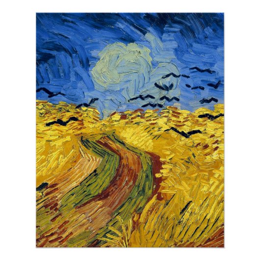 Van Gogh Wheat Fields impressionistisches Gemälde Poster (Vorderseite)