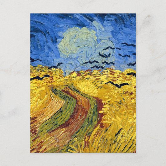 Van Gogh Wheat Fields impressionistisches Gemälde Postkarte (Vorderseite)