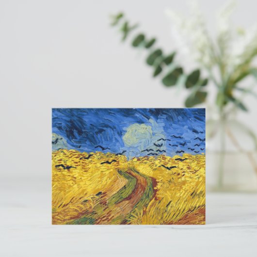 Van Gogh Wheat Fields impressionistisches Gemälde Postkarte (Stehend Vorderseite)