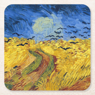 Van Gogh Wheat Fields impressionistisches Gemälde Rechteckiger Pappuntersetzer