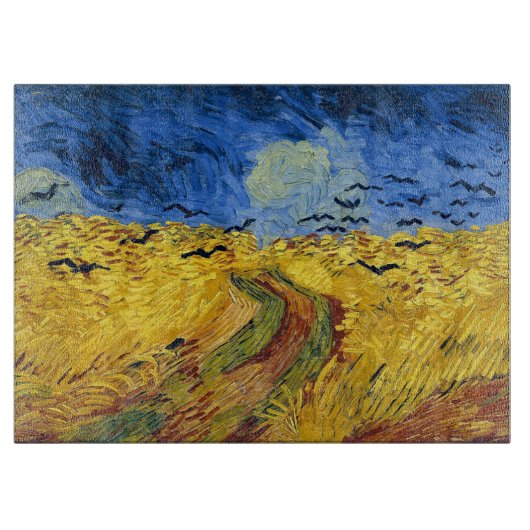 Van Gogh Wheat Fields impressionistisches Gemälde Schneidebrett (Vorderseite)