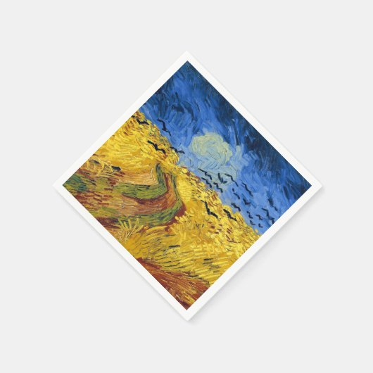 Van Gogh Wheat Fields impressionistisches Gemälde Serviette (Ecke)