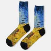 Van Gogh Wheat Fields impressionistisches Gemälde Socken (Linkes Detail)