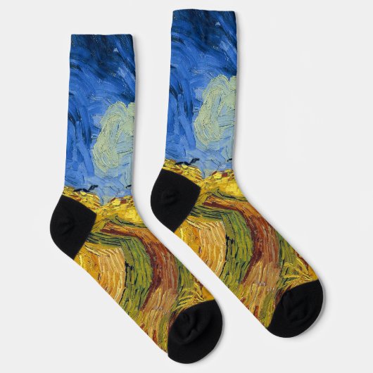 Van Gogh Wheat Fields impressionistisches Gemälde Socken (Rechts)