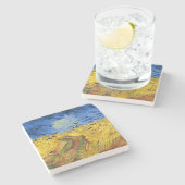 Van Gogh Wheat Fields impressionistisches Gemälde Steinuntersetzer (Seitenansicht)