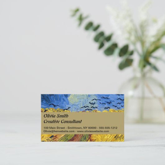 Van Gogh Wheat Fields impressionistisches Gemälde Visitenkarte (Stehend Vorderseite)